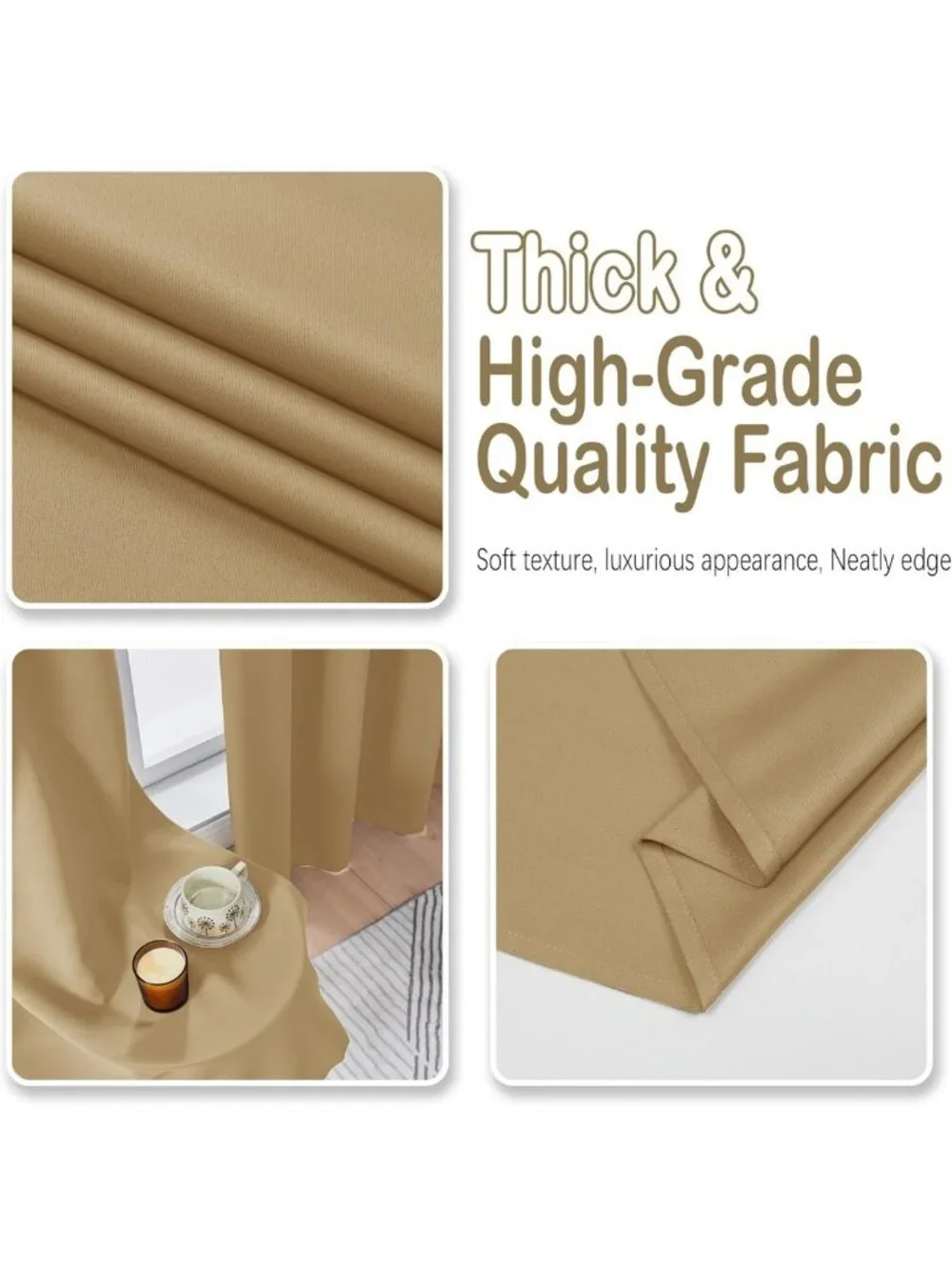 Elegant Gold Blackout Curtains Set - 84